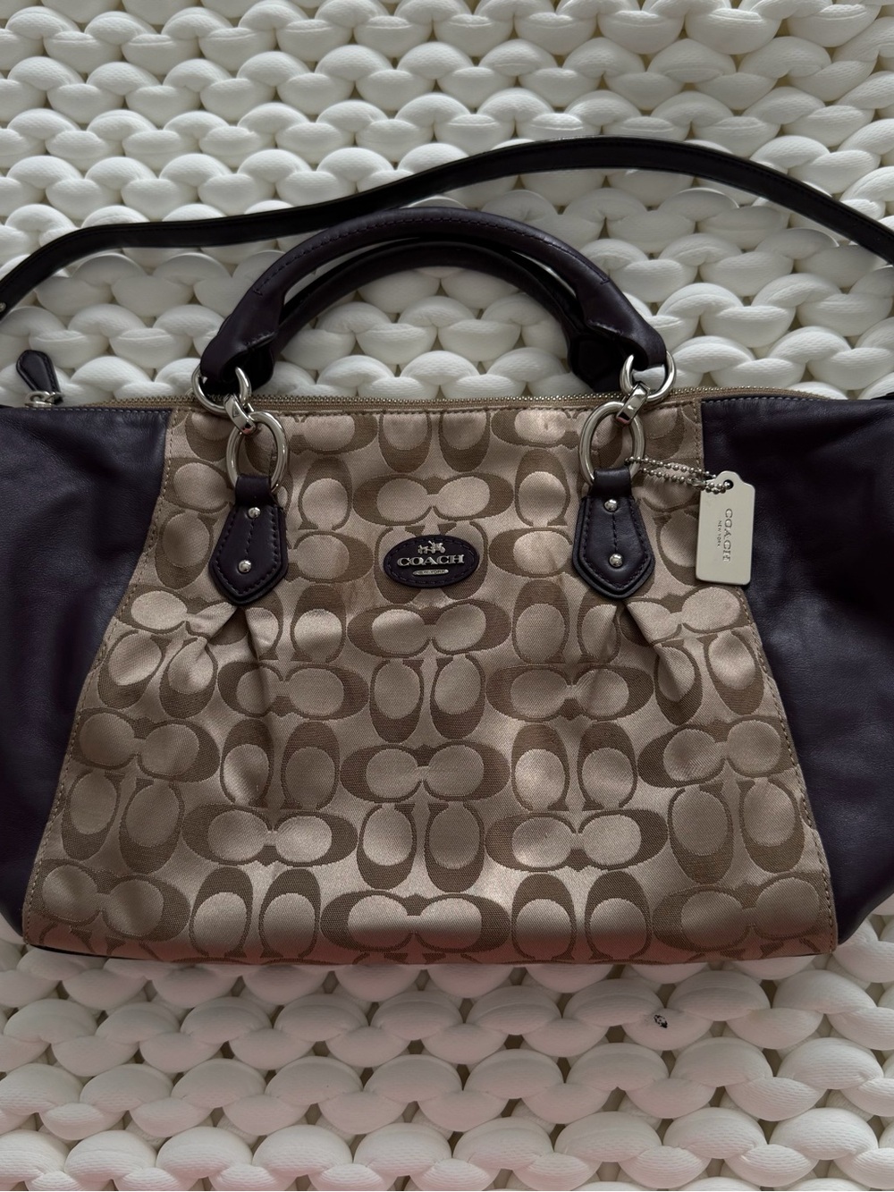 Coach Madison Phoebe Signature Canvas and Leather Shoulder Bag